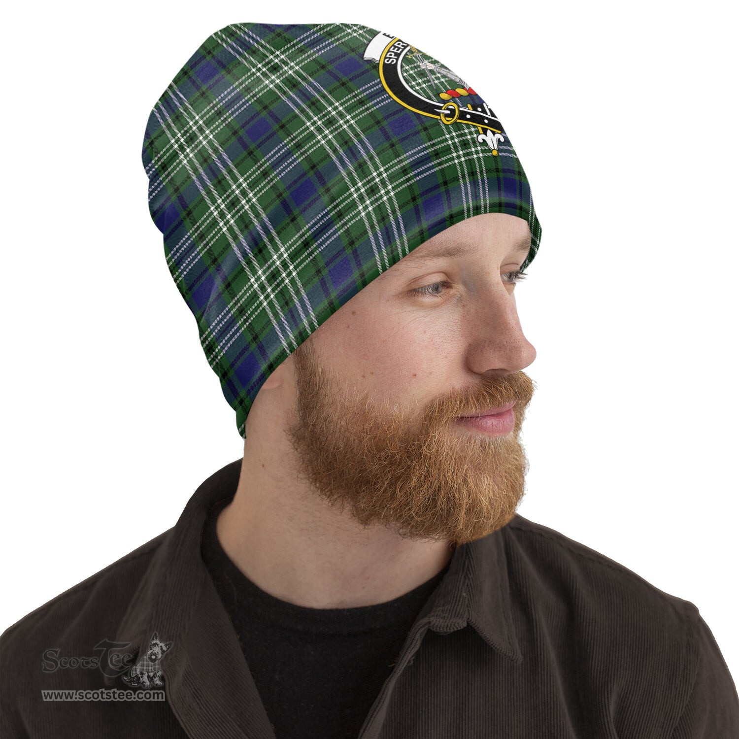Scottish Blyth Tartan Beanies Hat with Family Crest - Tartan Plaid Beanies Scottish Plaid Tartan Plaid - ScotsTee - scotstee.com