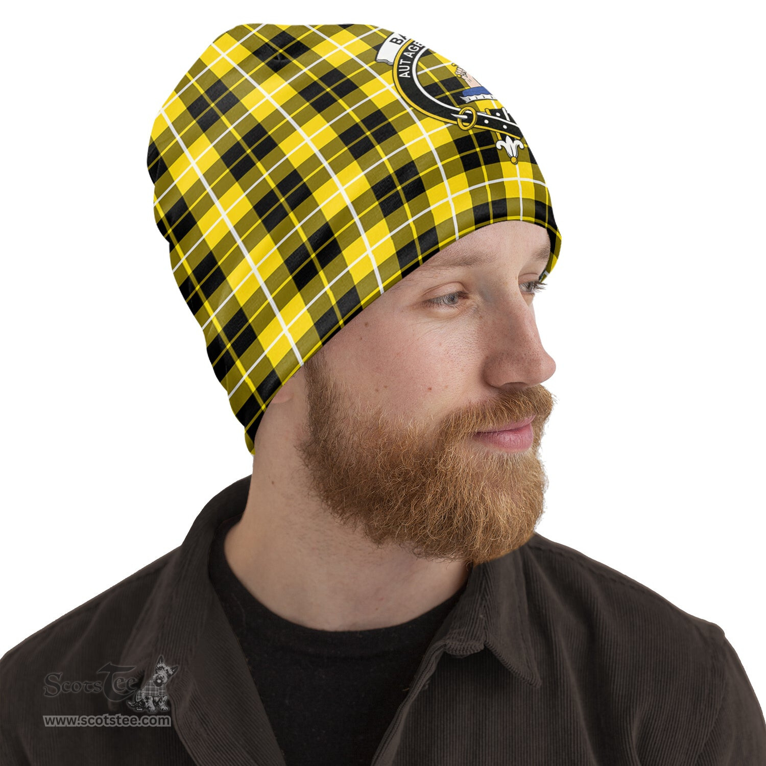 Scottish Barclay Dress Modern Tartan Beanies Hat with Family Crest - Tartan Plaid Beanies Scottish Plaid Tartan Plaid - ScotsTee - scotstee.com