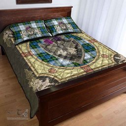 Scottish Campbell Dress Clan Tartan Quilt Bed Set - Crystal Thistle Shield