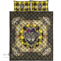 Scottish Barclay Dress Modern Clan Tartan Quilt Bed Set - Crystal Thistle Shield