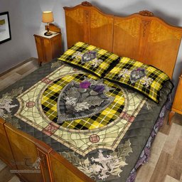 Scottish Barclay Dress Modern Clan Tartan Quilt Bed Set - Crystal Thistle Shield
