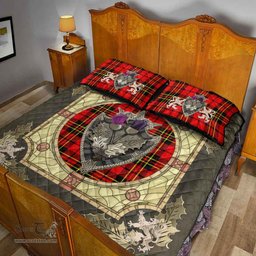 Scottish Brodie Modern Clan Tartan Quilt Bed Set - Crystal Thistle Shield