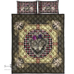 Scottish Borthwick Dress Ancient Clan Tartan Quilt Bed Set - Crystal Thistle Shield