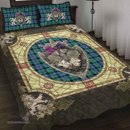 Scottish Campbell of Cawdor Ancient Clan Tartan Quilt Bed Set - Crystal Thistle Shield