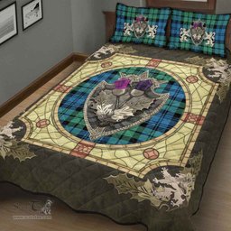 Scottish Campbell Ancient 01 Clan Tartan Quilt Bed Set - Crystal Thistle Shield