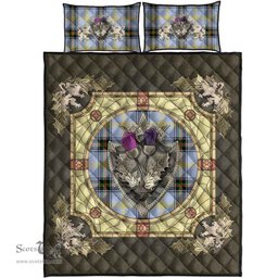 Scottish Bell of the Borders Clan Tartan Quilt Bed Set - Crystal Thistle Shield