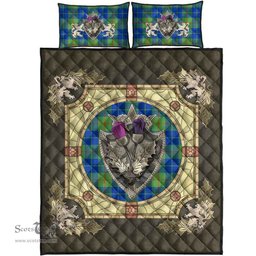 Scottish Barclay Hunting Ancient Clan Tartan Quilt Bed Set - Crystal Thistle Shield