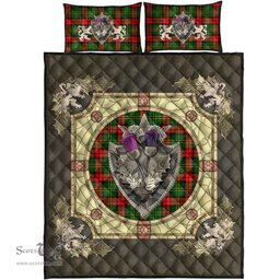 Scottish Blackstock Clan Tartan Quilt Bed Set - Crystal Thistle Shield