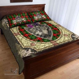 Scottish Blackstock Clan Tartan Quilt Bed Set - Crystal Thistle Shield