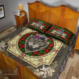 Scottish Blackstock Clan Tartan Quilt Bed Set - Crystal Thistle Shield