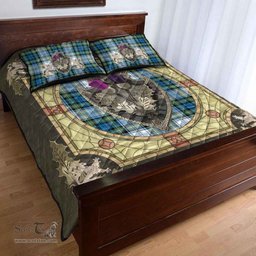 Scottish Campbell Dress Ancient Clan Tartan Quilt Bed Set - Crystal Thistle Shield