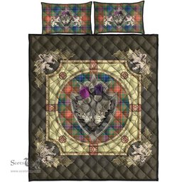 Scottish Wilson Ancient Clan Tartan Quilt Bed Set - Crystal Thistle Shield