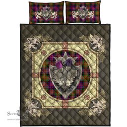 Scottish Carnegie Modern Clan Tartan Quilt Bed Set - Crystal Thistle Shield