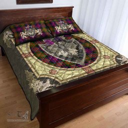 Scottish Carnegie Modern Clan Tartan Quilt Bed Set - Crystal Thistle Shield