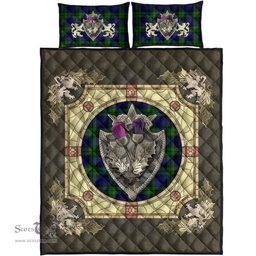 Scottish Campbell Modern Clan Tartan Quilt Bed Set - Crystal Thistle Shield