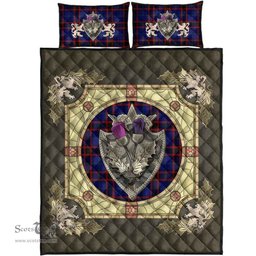 Scottish Home Modern Clan Tartan Quilt Bed Set - Crystal Thistle Shield