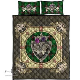 Scottish Fife District Clan Tartan Quilt Bed Set - Crystal Thistle Shield