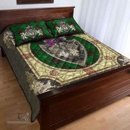 Scottish Fife District Clan Tartan Quilt Bed Set - Crystal Thistle Shield