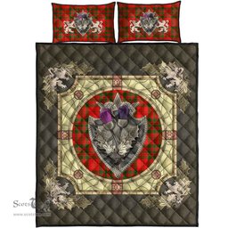 Scottish Livingstone Modern Clan Tartan Quilt Bed Set - Crystal Thistle Shield