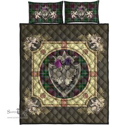 Scottish Crosbie Clan Tartan Quilt Bed Set - Crystal Thistle Shield