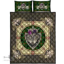 Scottish Kincaid Modern Clan Tartan Quilt Bed Set - Crystal Thistle Shield