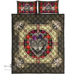 Scottish Christie Clan Tartan Quilt Bed Set - Crystal Thistle Shield