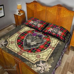 Scottish Christie Clan Tartan Quilt Bed Set - Crystal Thistle Shield