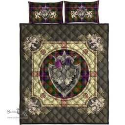 Scottish Cochrane Modern Clan Tartan Quilt Bed Set - Crystal Thistle Shield