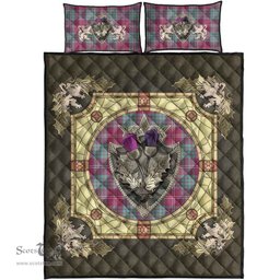 Scottish Crawford Ancient Clan Tartan Quilt Bed Set - Crystal Thistle Shield
