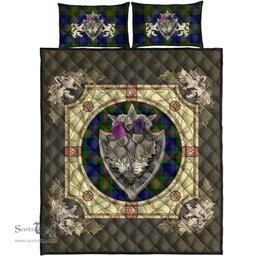 Scottish Dundas Modern 02 Clan Tartan Quilt Bed Set - Crystal Thistle Shield