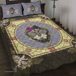 Scottish Sir Walter Scott Clan Tartan Quilt Bed Set - Crystal Thistle Shield