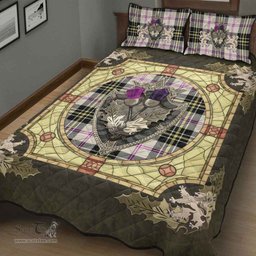 Scottish MacPherson Dress Ancient Clan Tartan Quilt Bed Set - Crystal Thistle Shield