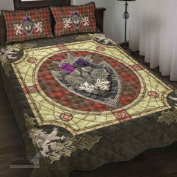 Scottish MacKintosh Hunting Weathered Clan Tartan Quilt Bed Set - Crystal Thistle Shield