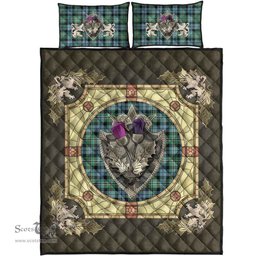 Scottish Melville Clan Tartan Quilt Bed Set - Crystal Thistle Shield
