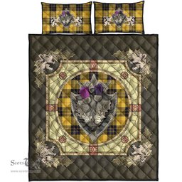 Scottish MacLeod of Lewis Ancient Clan Tartan Quilt Bed Set - Crystal Thistle Shield