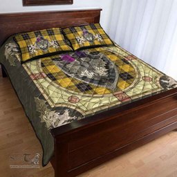 Scottish MacLeod of Lewis Ancient Clan Tartan Quilt Bed Set - Crystal Thistle Shield