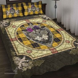 Scottish MacLeod of Lewis Ancient Clan Tartan Quilt Bed Set - Crystal Thistle Shield
