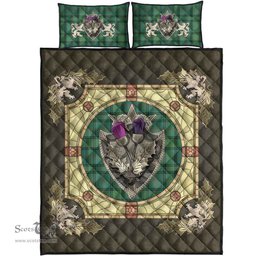 Scottish Ross Hunting Ancient Clan Tartan Quilt Bed Set - Crystal Thistle Shield