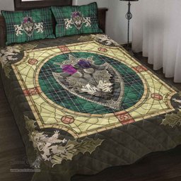Scottish MacLean Hunting Ancient Clan Tartan Quilt Bed Set - Crystal Thistle Shield