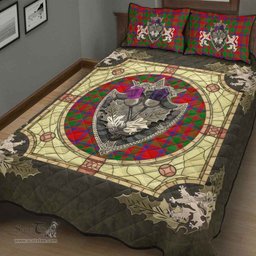 Scottish MacKintosh Modern Clan Tartan Quilt Bed Set - Crystal Thistle Shield