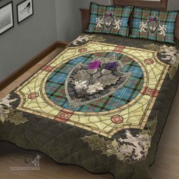 Scottish Paisley District Clan Tartan Quilt Bed Set - Crystal Thistle Shield
