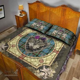 Scottish Paisley District Clan Tartan Quilt Bed Set - Crystal Thistle Shield