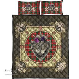 Scottish Princess Margaret Clan Tartan Quilt Bed Set - Crystal Thistle Shield
