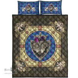 Scottish Mercer Modern Clan Tartan Quilt Bed Set - Crystal Thistle Shield