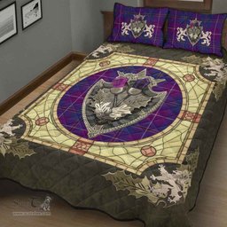 Scottish Pride of Glencoe Clan Tartan Quilt Bed Set - Crystal Thistle Shield