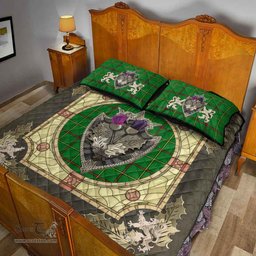 Scottish Tribe of Mar Clan Tartan Quilt Bed Set - Crystal Thistle Shield