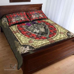 Scottish Stuart of Bute Clan Tartan Quilt Bed Set - Crystal Thistle Shield