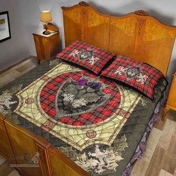 Scottish Stuart of Bute Clan Tartan Quilt Bed Set - Crystal Thistle Shield