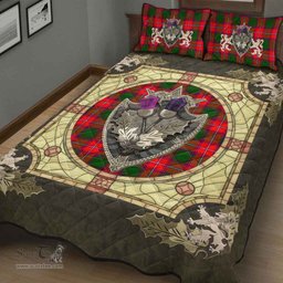 Scottish Rattray Modern Clan Tartan Quilt Bed Set - Crystal Thistle Shield