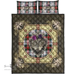Scottish MacDuff Dress Modern Clan Tartan Quilt Bed Set - Crystal Thistle Shield